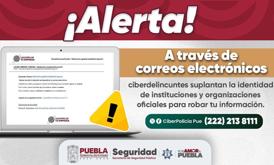 Alerta SSP sobre correos que suplantan identidad de instituciones para ...